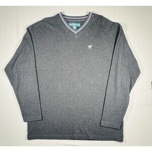 Big Dogs Men’s Sweater Gray Long Sleeve V-Neck Pullover Embroidered Dog Logo XL